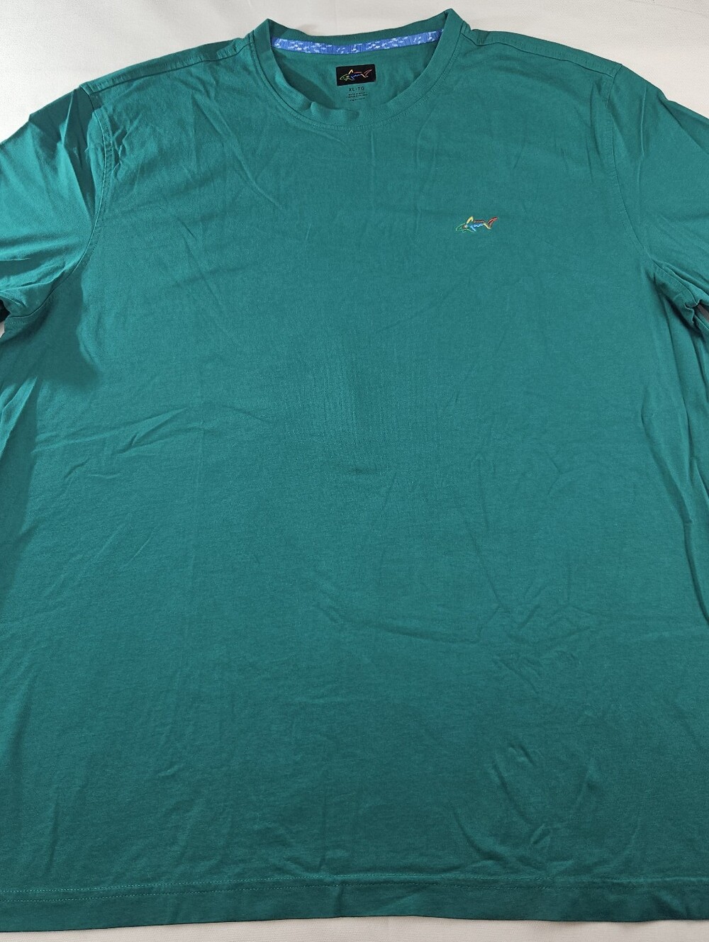 Greg Norman Shark T-Shirt in Teal Green w/Logo Size XL Short Sleeve Golf